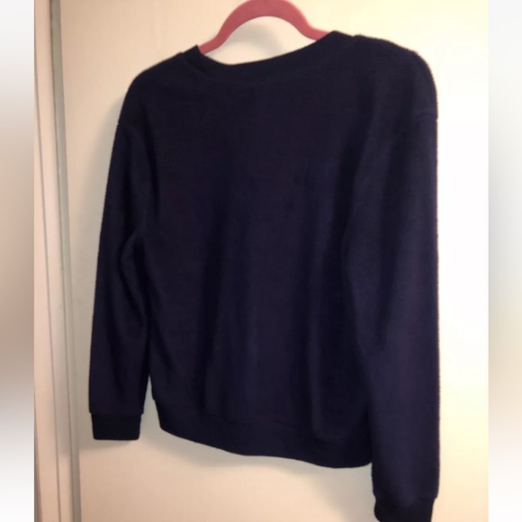 No Boundries Size S Give Me Some Space Navy Fuzzy Lounge Sweater Pullover - Picture 2 of 3
